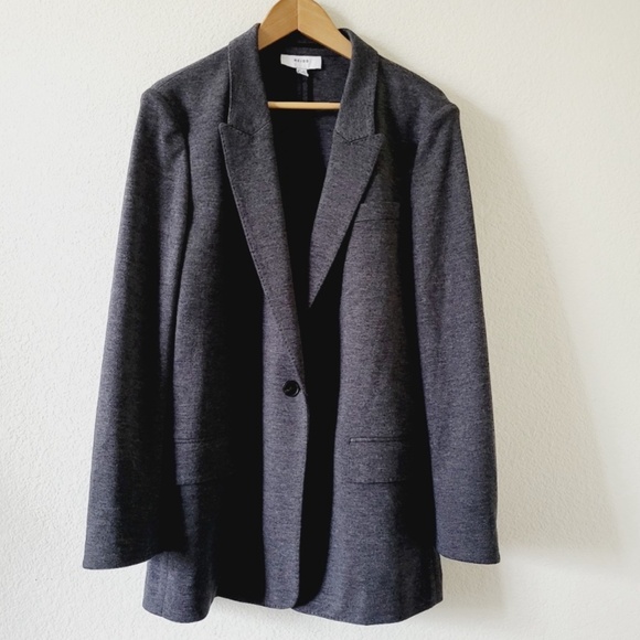 $540 Unworn Reiss Amalie Wool Single Breasted Blazer in Charcoal - Picture 6 of 10
